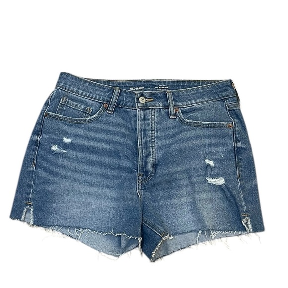 Old Navy OG straight button fly Blue Denim Shorts cutoff 10 - Picture 1 of 6